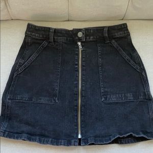 madewell black denim skirt